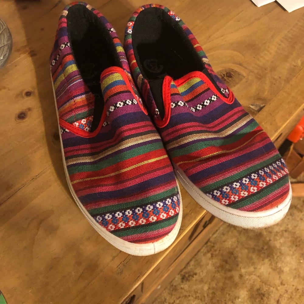 Serape slip on shoes